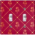 thumbnail image 1 of Metal Light Switch Plate Cover Elegant Yellow Tufted Rose Burgundy Damask DAM080, 1 of 13