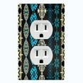thumbnail image 1 of Metal Light Switch Plate Cover Ethnic Aztec Tribal Pattern Teal SFR064, 1 of 13