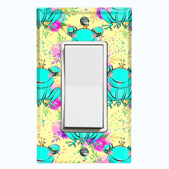 Metal Light Switch Plate Cover Fairytale Royal Crown Frog FRY007