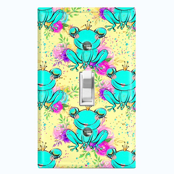 Metal Light Switch Plate Cover Fairytale Royal Crown Frog FRY007