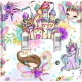 thumbnail image 1 of Metal Light Switch Plate Cover Fairytale Unicorn Fairy Castle FRY001, 1 of 13