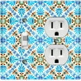 thumbnail image 1 of Metal Light Switch Plate Cover Fancy Teal Tile Pattern TIL012, 1 of 13