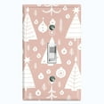 thumbnail image 1 of Metal Light Switch Plate Cover Festive Christmas Tree Ornaments Pink XMS009, 1 of 13