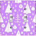 thumbnail image 1 of Metal Light Switch Plate Cover Festive Christmas Tree Ornaments Purple XMS010, 1 of 13