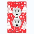 thumbnail image 1 of Metal Light Switch Plate Cover Festive Christmas Tree Ornaments Red XMS012, 1 of 13