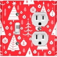 thumbnail image 1 of Metal Light Switch Plate Cover Festive Christmas Tree Ornaments Red XMS012, 1 of 13
