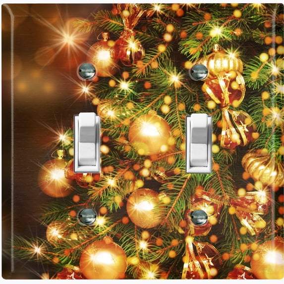 Metal Light Switch Plate Cover Festive Christmas Tree Ornaments XMS017