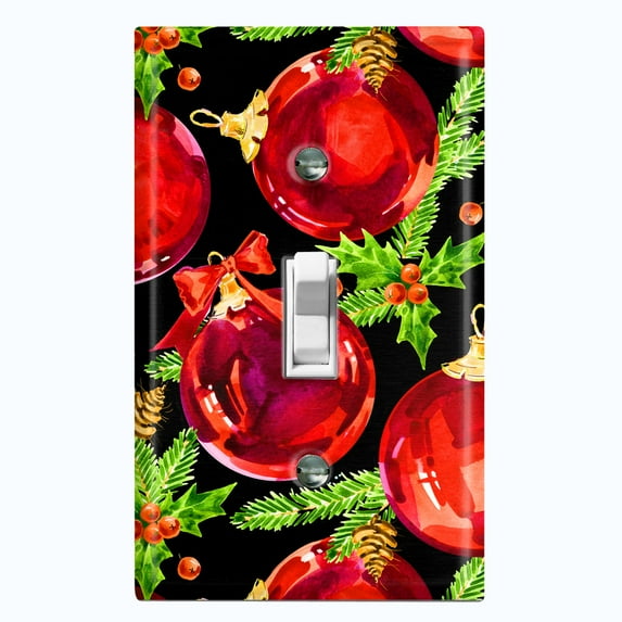 Metal Light Switch Plate Cover Festive Christmas Tree Ornaments XMS018
