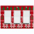 thumbnail image 1 of Metal Light Switch Plate Cover Festive Red Christmas Reindeer Stocking XMS019, 1 of 13