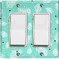 thumbnail image 1 of Metal Light Switch Plate Cover Festive Rosemary Leaves Teal XMS005, 1 of 13