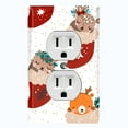 thumbnail image 1 of Metal Light Switch Plate Cover Forest Animal Christmas Stockings XMS003, 1 of 13