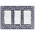 thumbnail image 1 of Metal Light Switch Plate Cover Gray Floral Bandana Paisley Tile Pattern TIL059, 1 of 13