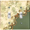 thumbnail image 1 of Metal Light Switch Plate Cover Green Floral Damask Frame Honeycomb Trim DAM055, 1 of 13