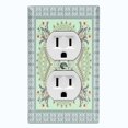 thumbnail image 1 of Metal Light Switch Plate Cover Green Floral Mandala Paisley Circular Tile Pattern TIL087, 1 of 13