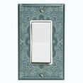 thumbnail image 1 of Metal Light Switch Plate Cover Green Gray Floral Bandana Paisley Tile Pattern TIL058, 1 of 13