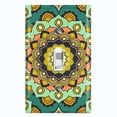 thumbnail image 1 of Metal Light Switch Plate Cover Green Orange Mandala Flower Tile Pattern MDL117, 1 of 13