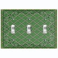 thumbnail image 1 of Metal Light Switch Plate Cover Green Plaid Paisley Bandana Tile Pattern TIL075, 1 of 13
