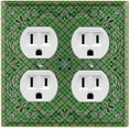 thumbnail image 1 of Metal Light Switch Plate Cover Green Plaid Paisley Bandana Tile Pattern TIL075, 1 of 13
