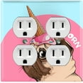 thumbnail image 1 of Metal Light Switch Plate Cover Ice Cream Pug Unicorn DOG050, 1 of 13