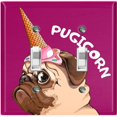 thumbnail image 1 of Metal Light Switch Plate Cover Ice Cream Pug Unicorn Purple DOG046, 1 of 13