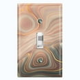 thumbnail image 1 of Metal Light Switch Plate Cover Image of Marble Colorful Light Brown Swirl MAR089, 1 of 1