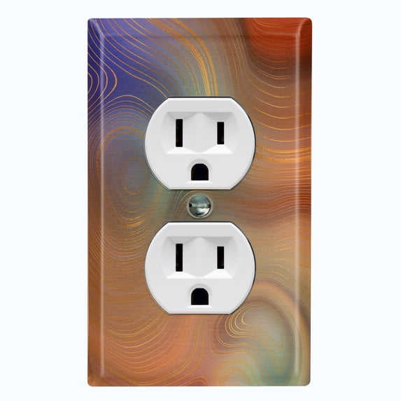 Metal Light Switch Plate Cover Image of Marble Colorful Swirl Galaxy MAR080