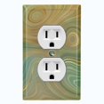 thumbnail image 1 of Metal Light Switch Plate Cover Image of Marble Green Yellow Swirl Galaxy MAR074, 1 of 13