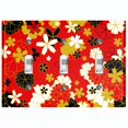 thumbnail image 1 of Metal Light Switch Plate Cover Japanese Flower Pattern Red Wallpaper FLW036, 1 of 13