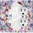 thumbnail image 1 of Metal Light Switch Plate Cover Lotus Pods Cotton Flower Diamond Frame Pink FLW019, 1 of 13