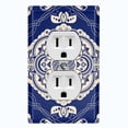 thumbnail image 1 of Metal Light Switch Plate Cover Mandala Blue White Floral Pattern Damask MDL078, 1 of 13