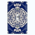 thumbnail image 1 of Metal Light Switch Plate Cover Mandala Blue White Floral Pattern Damask MDL078, 1 of 13