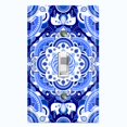 thumbnail image 1 of Metal Light Switch Plate Cover Mandala Blue White Floral Tile Pattern Damask MDL083, 1 of 13