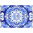 thumbnail image 1 of Metal Light Switch Plate Cover Mandala Blue White Floral Tile Pattern Damask MDL084, 1 of 13