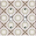 thumbnail image 1 of Metal Light Switch Plate Cover Mandala Green Tan Floral Pattern Damask MDL108, 1 of 13