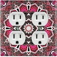thumbnail image 1 of Metal Light Switch Plate Cover Mandala Pink Black Flower Tile Pattern MDL061, 1 of 13