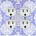 thumbnail image 1 of Metal Light Switch Plate Cover Mandala Purple White Floral Pattern Damask MDL074, 1 of 13