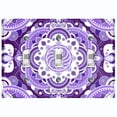 thumbnail image 1 of Metal Light Switch Plate Cover Mandala Purple White Floral Tile Pattern MDL085, 1 of 13