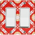 thumbnail image 1 of Metal Light Switch Plate Cover Mandala Red Floral Pattern Damask MDL110, 1 of 13