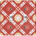 thumbnail image 1 of Metal Light Switch Plate Cover Mandala Red Orange Floral Pattern Damask MDL109, 1 of 22