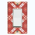 thumbnail image 1 of Metal Light Switch Plate Cover Mandala Red Orange Floral Pattern Damask MDL109, 1 of 22