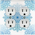thumbnail image 1 of Metal Light Switch Plate Cover Mandala Teal Flower Tile Pattern MDL101, 1 of 13