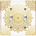thumbnail image 1 of Metal Light Switch Plate Cover Mandala Yellow Flower Tile Pattern MDL098, 1 of 13