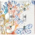 thumbnail image 1 of Metal Light Switch Plate Cover Mystical Floral Butterfly Garden Sketch FLW119, 1 of 13