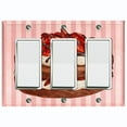 thumbnail image 1 of Metal Light Switch Plate Cover Naked Strawberry Cake Striped Wallpaper Pink CAK060, 1 of 13
