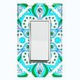 thumbnail image 1 of Metal Light Switch Plate Cover Neon Green Teal Flower Mandala Tile Pattern MDL034, 1 of 13
