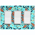 thumbnail image 1 of Metal Light Switch Plate Cover Orange Blue Flower Tile Pattern TIL003, 1 of 13