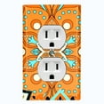 thumbnail image 1 of Metal Light Switch Plate Cover Orange Teal Flower Mandala Tile Pattern MDL015, 1 of 13