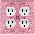 thumbnail image 1 of Metal Light Switch Plate Cover Pink Paisley Bandana Spotted Tile Pattern TIL083, 1 of 13