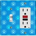 thumbnail image 1 of Metal Light Switch Plate Cover Puppy Dog Paw Print Logo Blue DOG041, 1 of 13