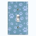 thumbnail image 1 of Metal Light Switch Plate Cover Puppy Dog Paw Prints Blue Gray DOG036, 1 of 13